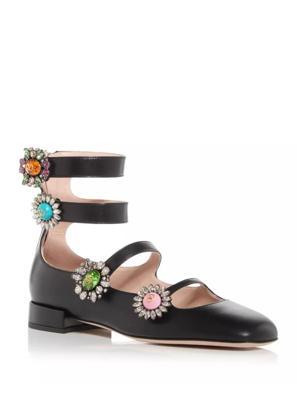 NWB Valentino Garavani Preshoes Embellished Ballet Flats Black Size 37